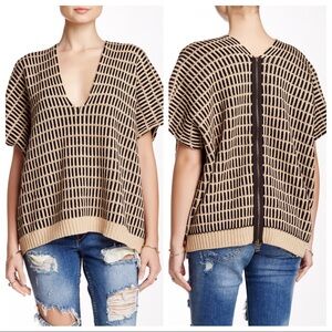 Free People Black and Tan Sweater